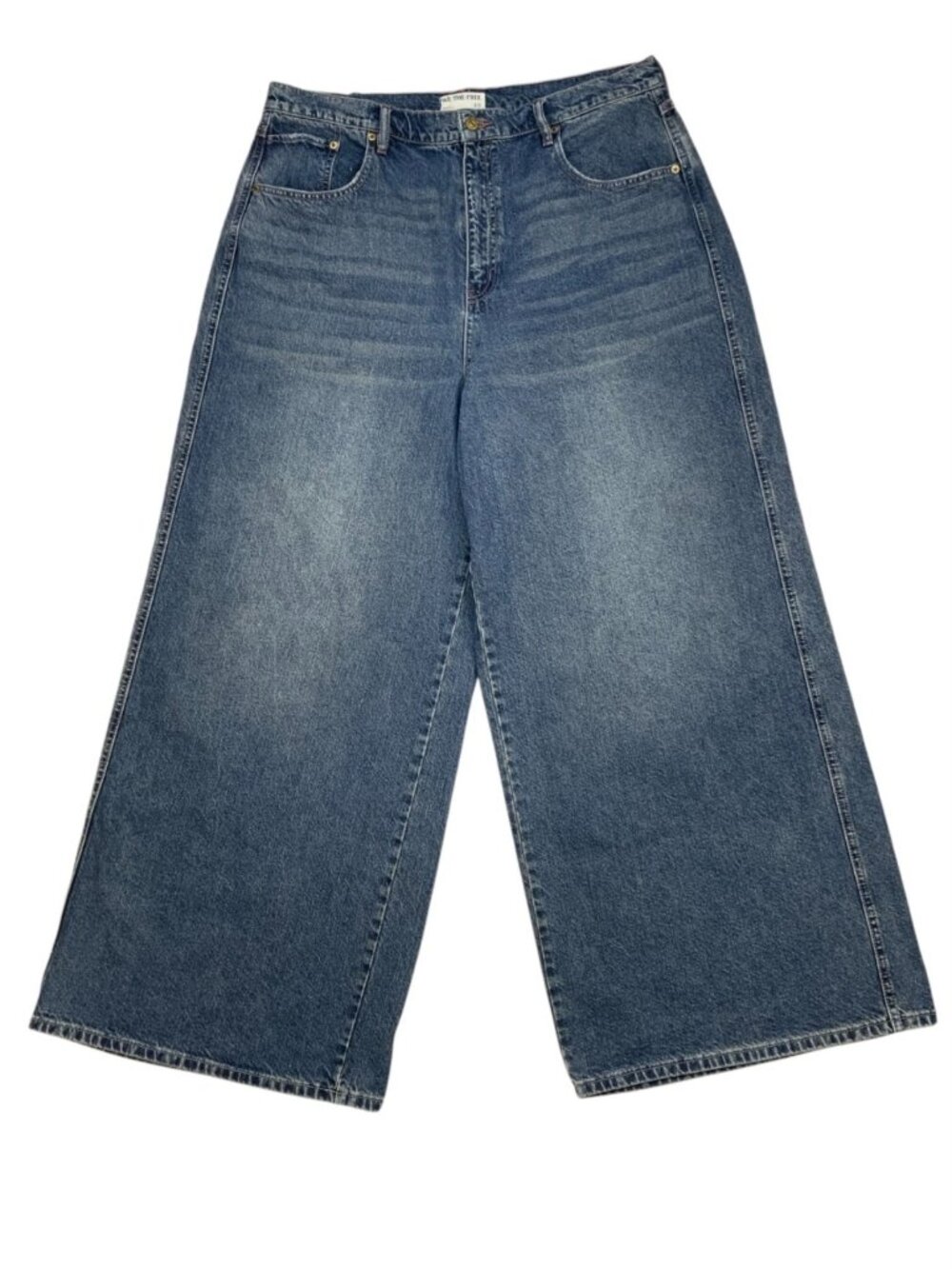 Free People We The Free CRVY Gia Wide Leg Jeans 35 Blue Bell
